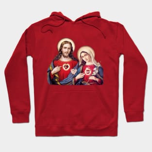 Hearts of Jesus and Mary: Sacred and Immaculate Heart Hoodie